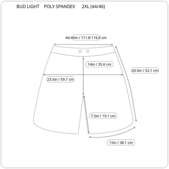 Bud Light Beer Men's Board Shorts Drawstrings poly Blend Swim Trunks 2XL 44/46 - Picture 2 of 8